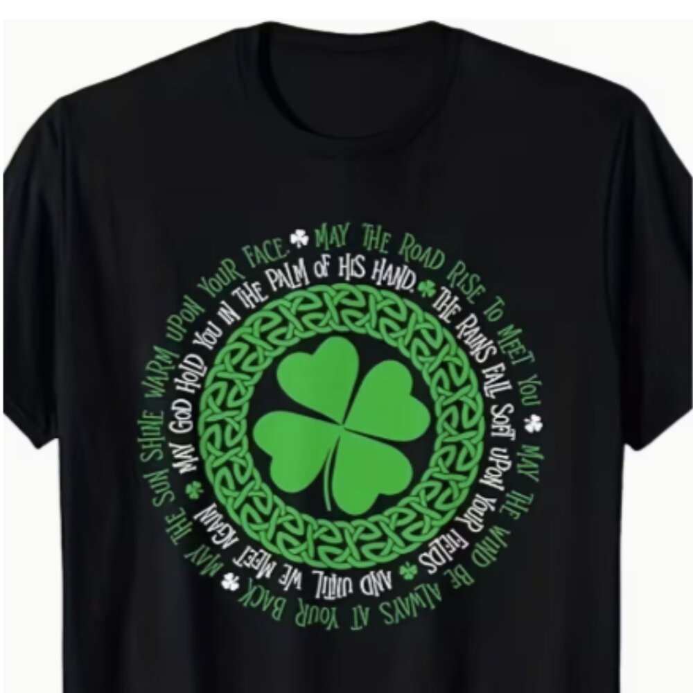 St Patrick’s Day Irish Shamrock Irish Blessing Celtic Tee NWT